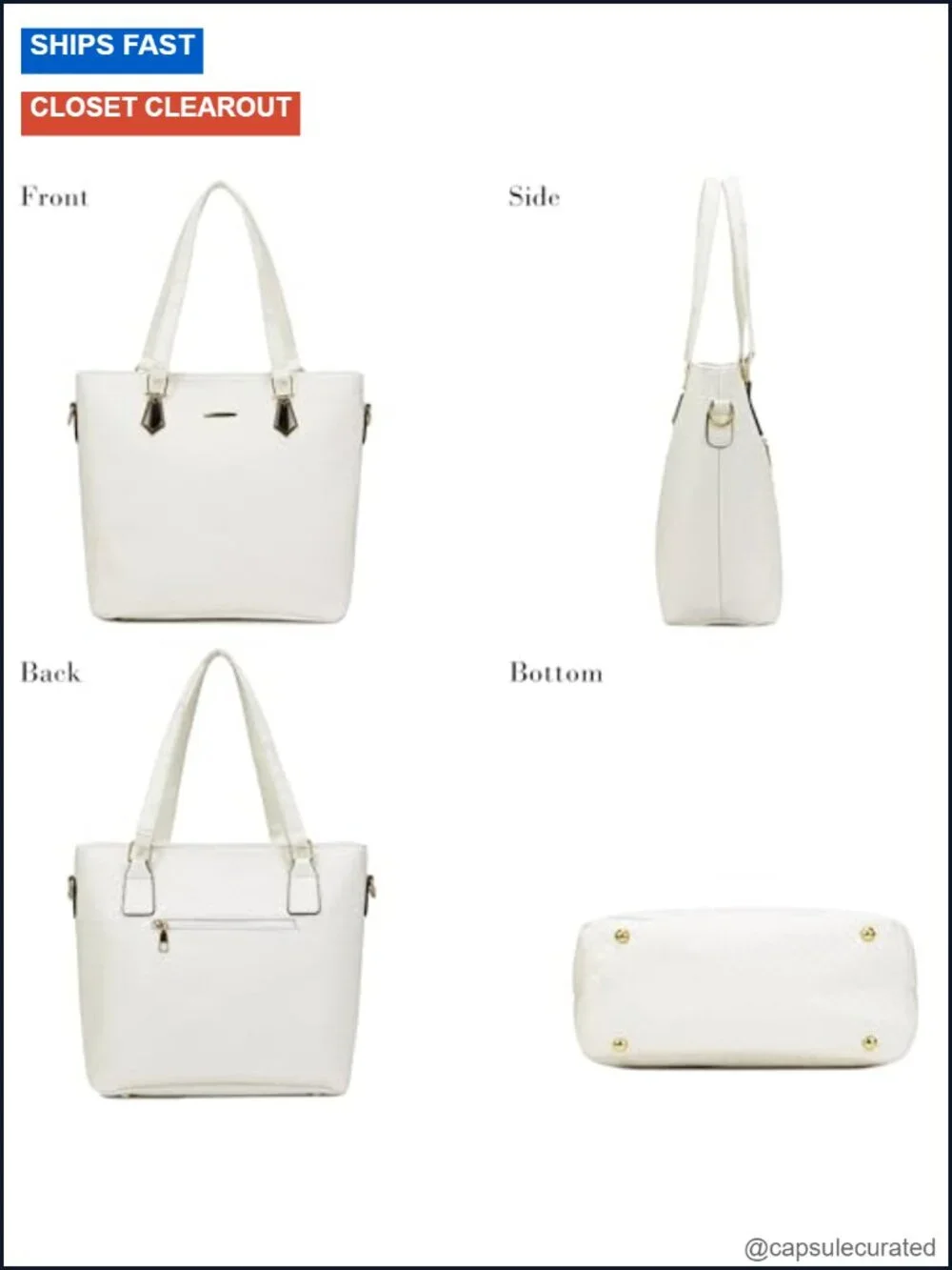 Women's 6-Piece Purse Set Faux Leather Tote Crossbody Satchel Clutch